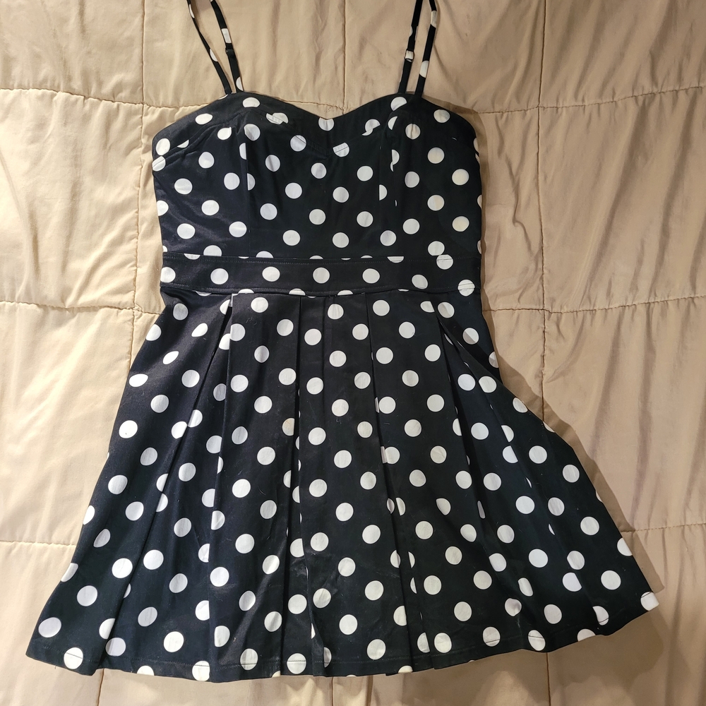 Marilyn Monroe Black and White Polka Dot Mini Dress